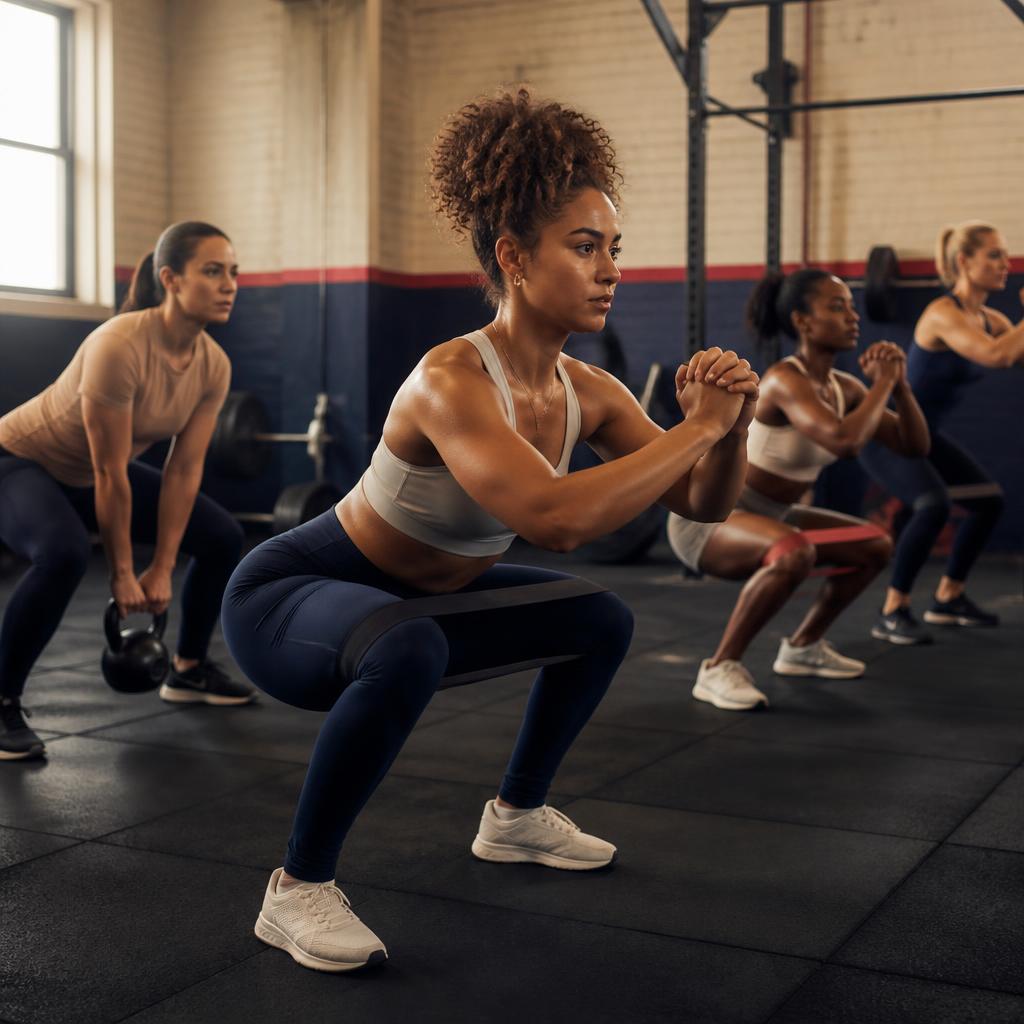 Women training together in a strength and conditioning session